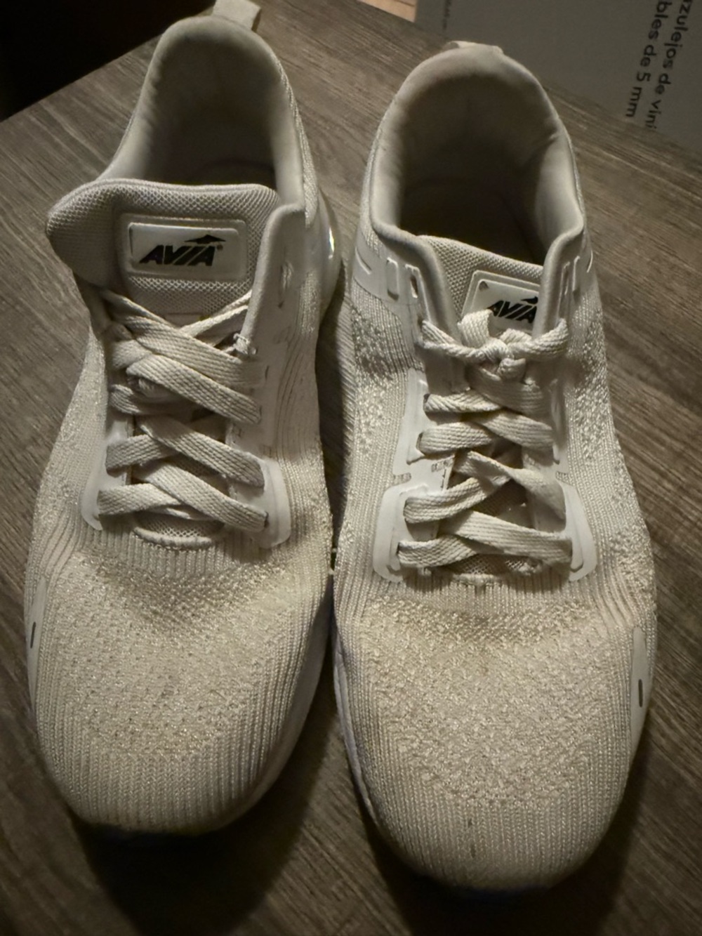 Avia Knit Lace-Up Sneakers in Off-White
